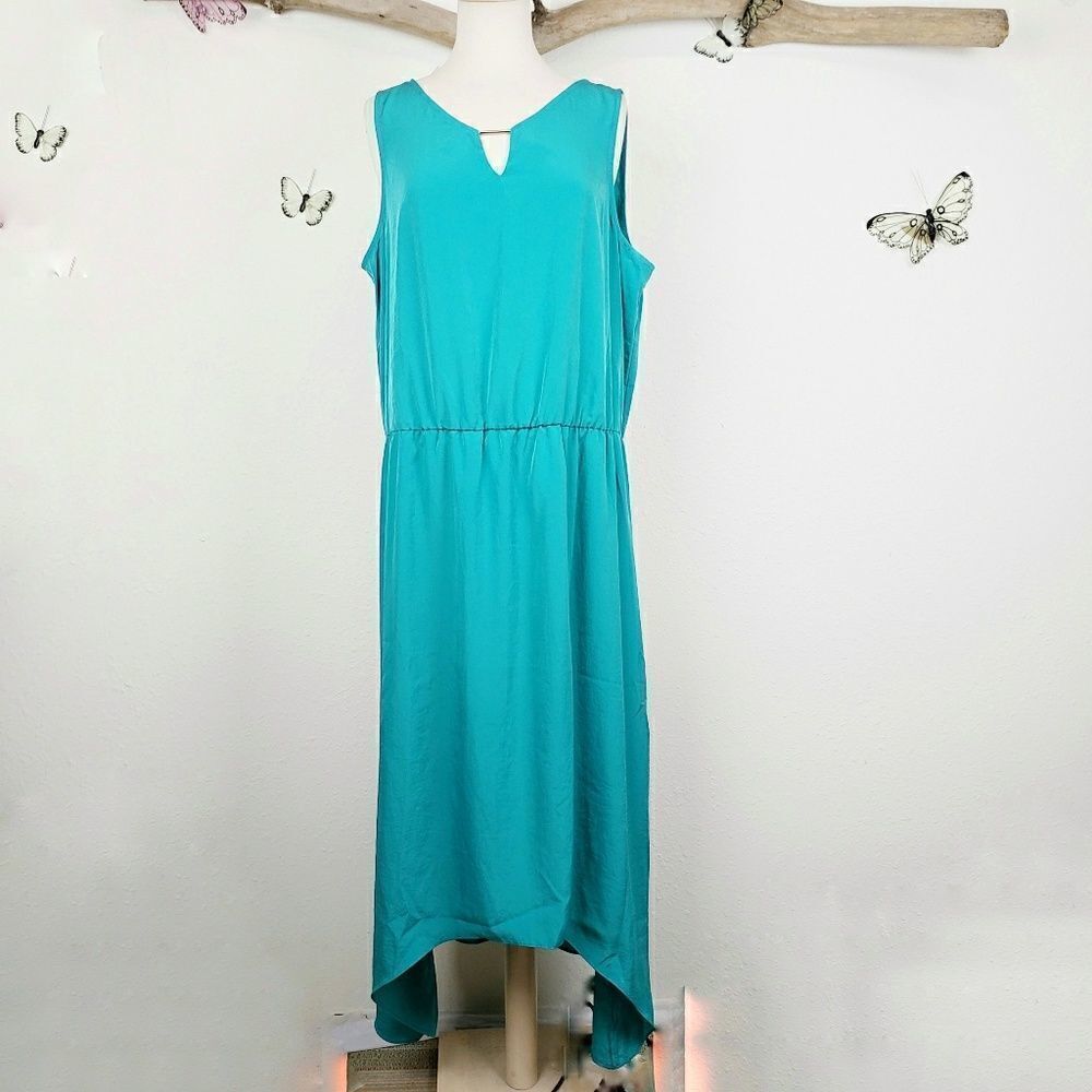 Cassandra turquoise hi-lo maxi dress